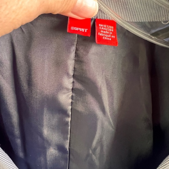 Espirt Seersucker Blue Blazer Jacket Size 8 - Picture 6 of 7